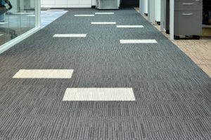 Grey carpet on office floor